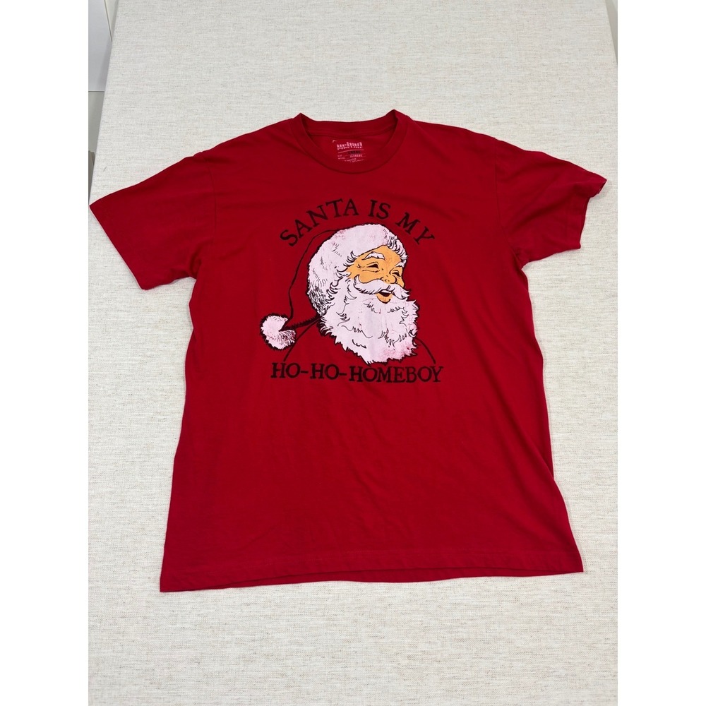 Urban Pipeline Graphic Tee Mens Large Red Excellent Santa Is My Ho-Ho-Homeboy - Picture 1 of 6
